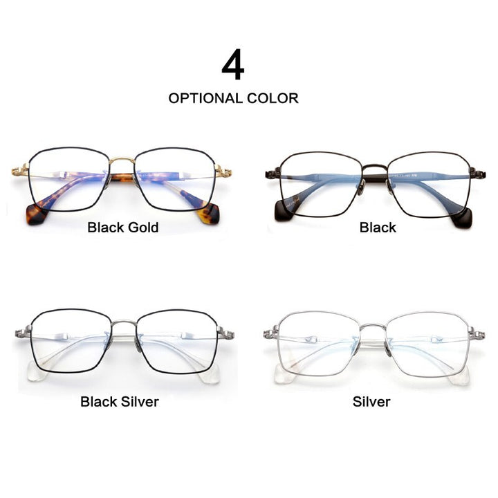 Muzz Unisex Full Rim Square Hand Crafted Titanium Acetate Frame Eyeglasses M1065 Full Rim Muzz