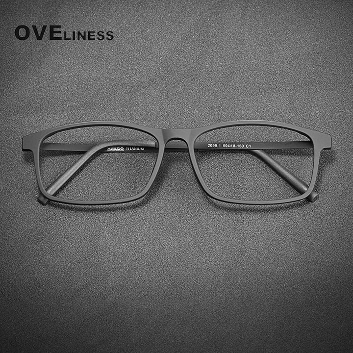 Oveliness Unisex Full Rim Square Ultem Resin Titanium Eyeglasses Ol20p99 Full Rim Oveliness