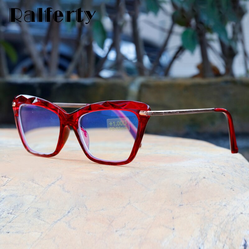 Ralferty Women's Full Rim Cat Eye Acetate Reading Glasses 7533 Reading Glasses Ralferty