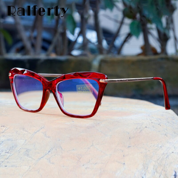Ralferty Women's Full Rim Cat Eye Acetate Reading Glasses 7533 Reading Glasses Ralferty