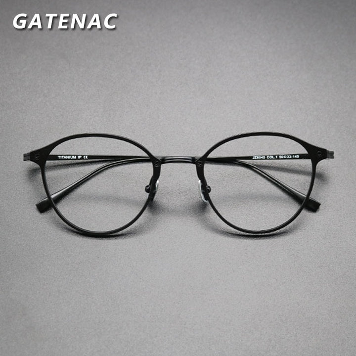 Gatenac Unisex Full Rim Square Titanium Frame Eyeglasses Gxyj574 Full Rim Gatenac   