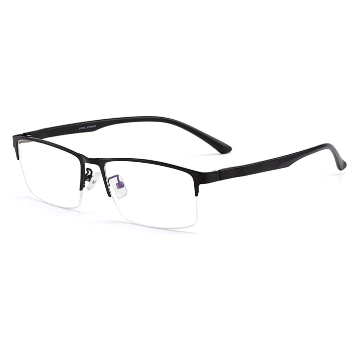 Gmei Men's Semi Rim Square Tr 90 Alloy Eyeglasses S61001 Semi Rim Gmei Optical