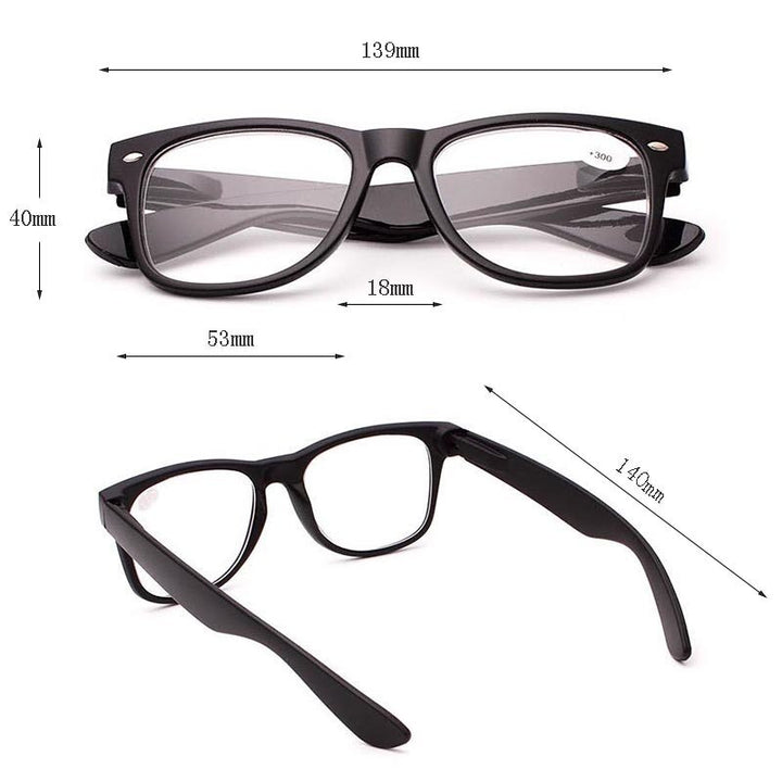 Hdcrafter Unisex Full Rim Square Acetate Frame Reading Glasses H9002 Reading Glasses Hdcrafter Eyeglasses