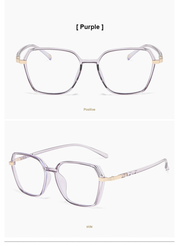 Hotony Women's Full Rim Geometric Acetate Frame Eyeglasses 1530 Full Rim Hotony