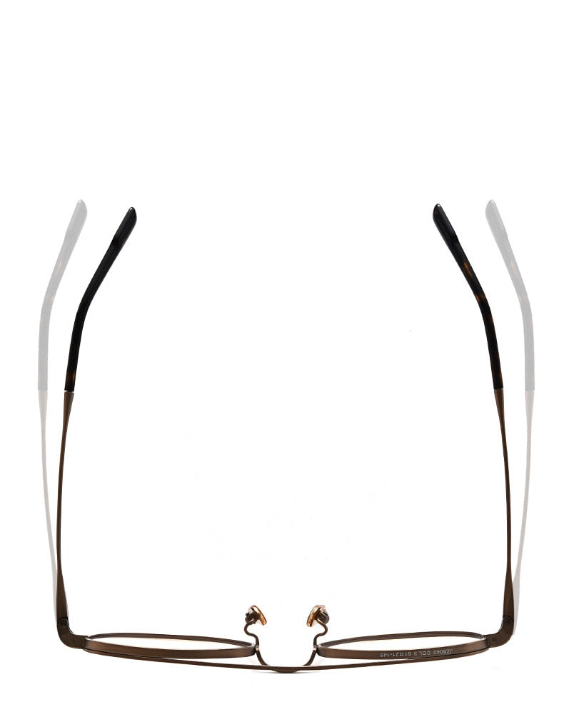 Muzz Unisex Full Rim Round Square Double Bridge Titanium Frame Eyeglasses K1217 Full Rim Muzz