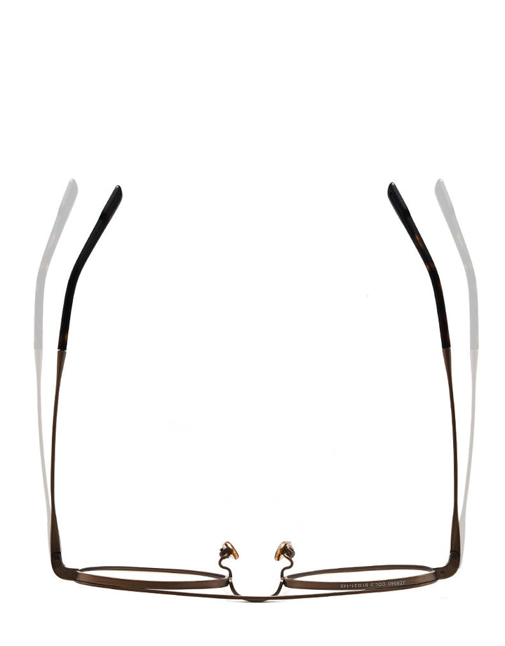 Muzz Unisex Full Rim Oval Round Titanium Double Bridge Frame Eyeglasses 1217 Full Rim Muzz