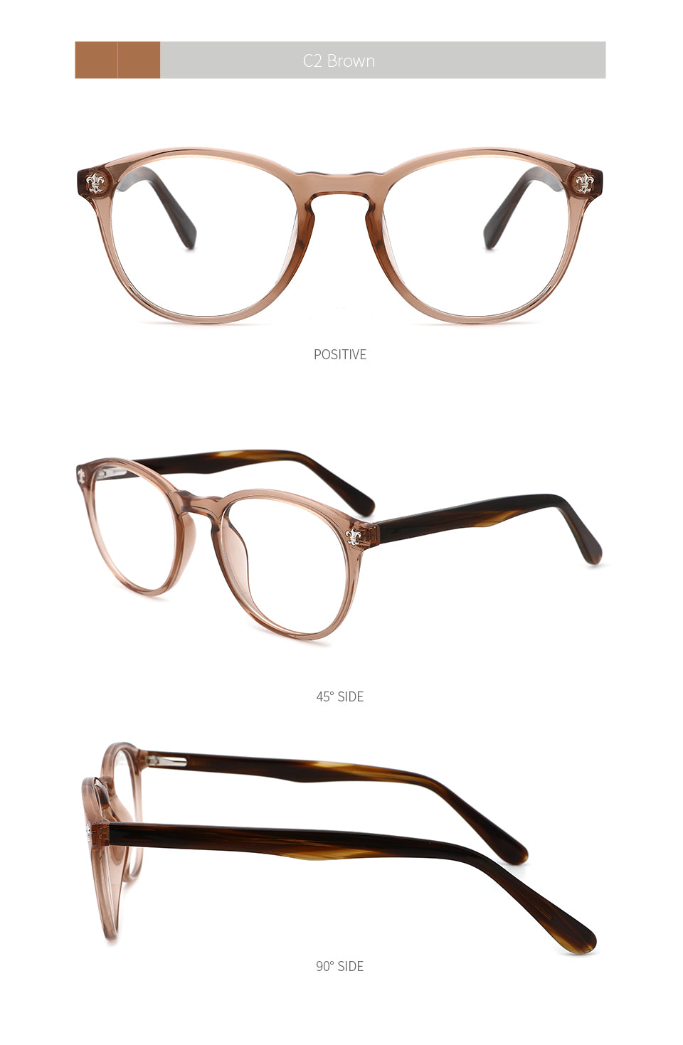 Kansept Women's Full Rim Round Injection Acetate Frame Eyeglasses Fg6003 Full Rim Kansept