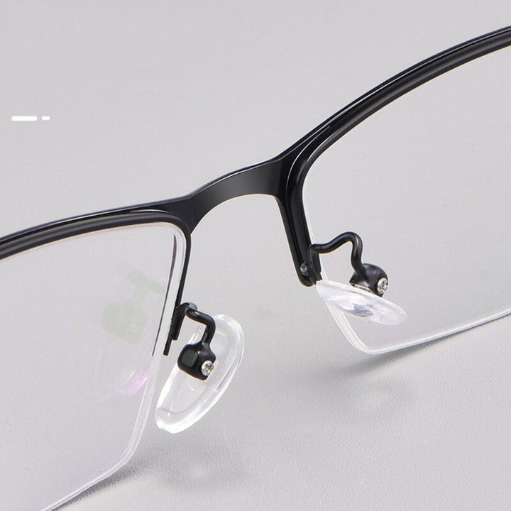 Yimaruili Men's Semi Rim Alloy Frame Eyeglasses 89033 Semi Rim Yimaruili Eyeglasses