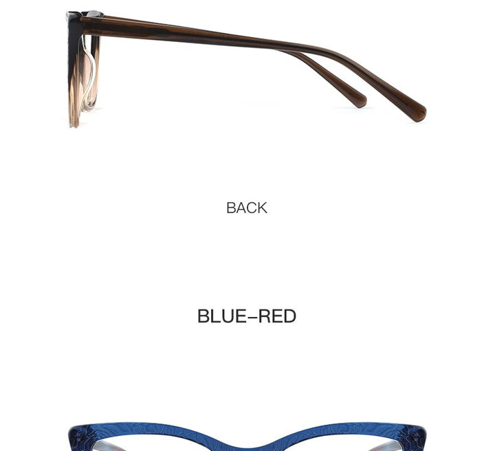 Hotochki Women's Full Rim Cat Eye TR-90 Resin Acetate Frame Eyeglasses Z508 Full Rim Hotochki