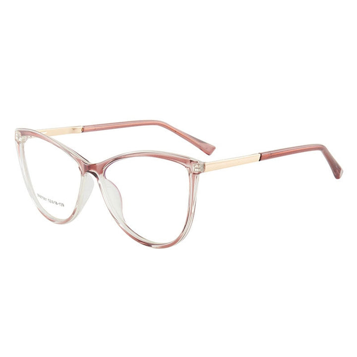 Hotony Woman's Full Rim Cat Eye TR 90 Resin Alloy Frame Eyeglasses 7001 Full Rim Hotony
