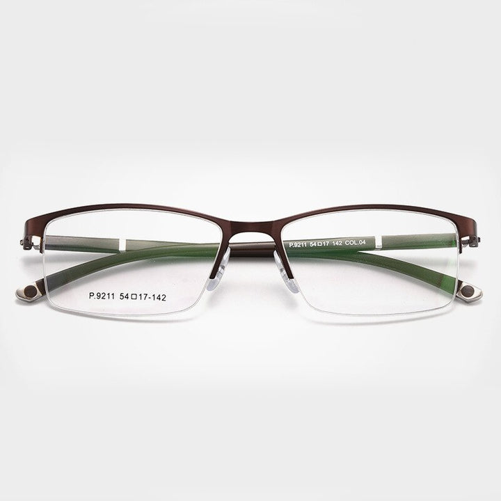 Unisex Optional Half/Full Rim Alloy Frame Eyeglasses 9211,9212 Full Rim Bclear 9211Brown  