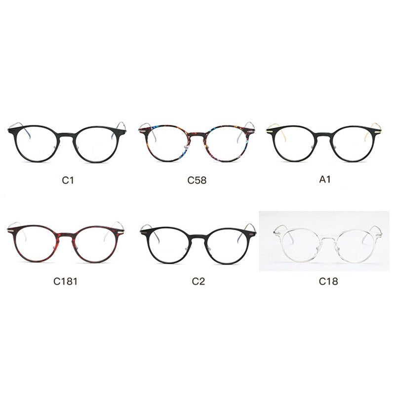 Handoer Unisex Full Rim Round Tr 90 Alloy Eyeglasses 6628 Full Rim Handoer