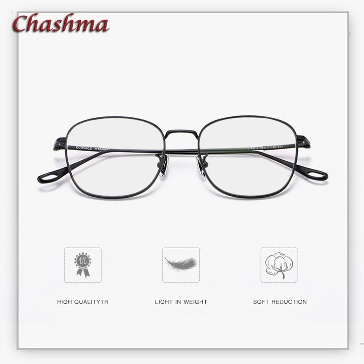 Chashma Ochki Unisex Full Rim Square Oval Titanium Eyeglasses  1851 Full Rim Chashma Ochki