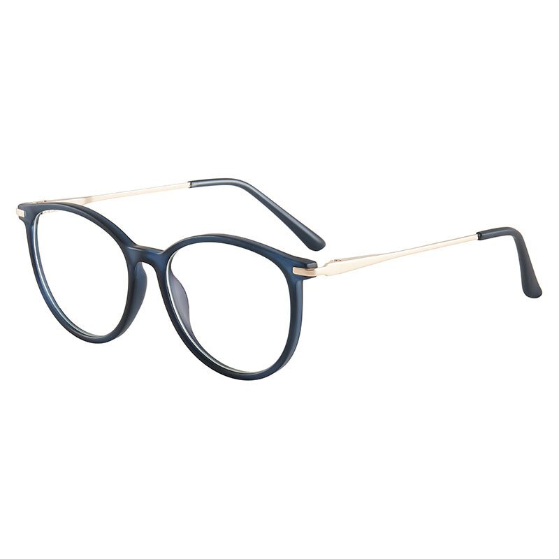 Hotony Women's Full Rim Roun Cat Eye Acetate Alloy Eyeglasses Tr87048 Full Rim Hotony Blue