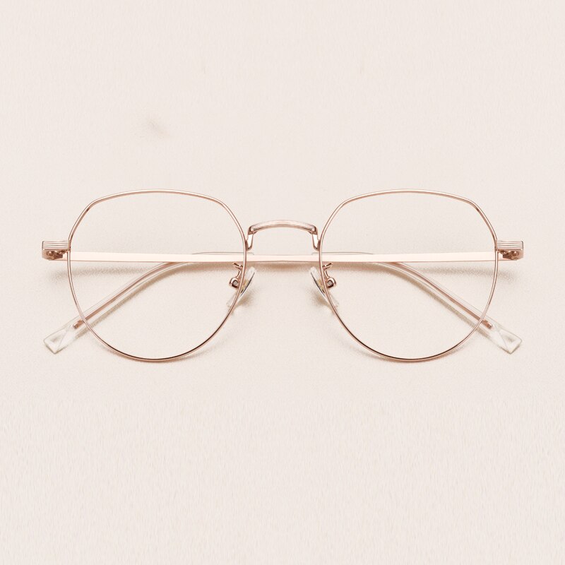 Yimaruili Unisex Full Rim Round Titanium Frame Eyeglasses 1901 Full Rim Yimaruili Eyeglasses Rose Gold