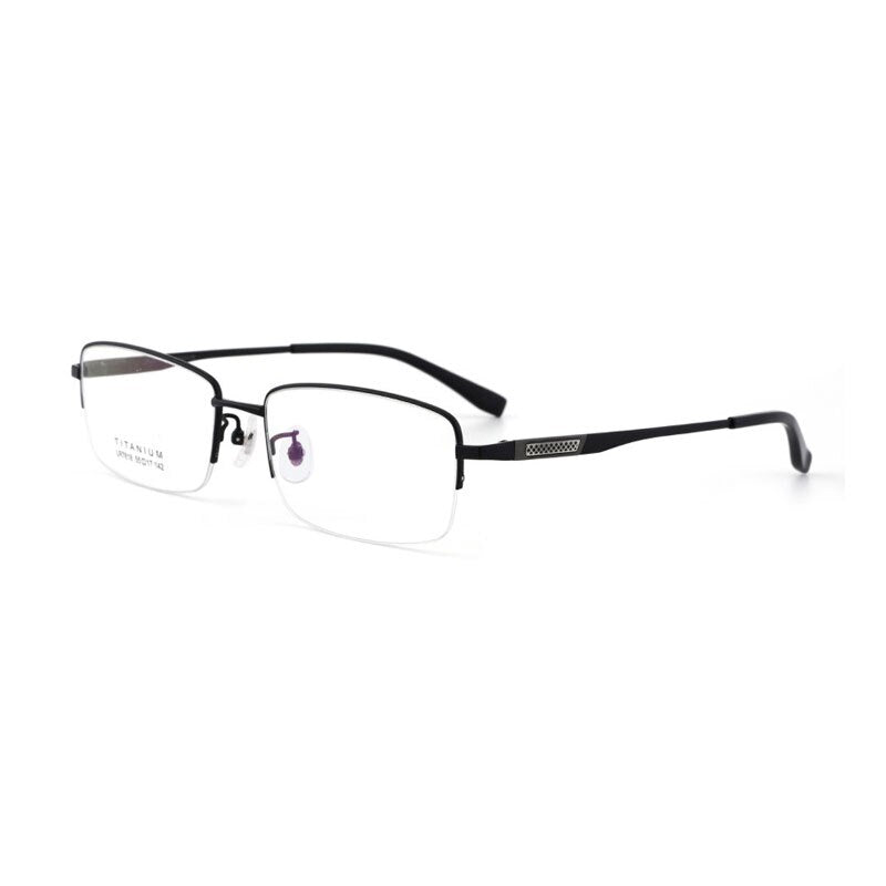 Hotochki Men's Titanium Memory Alloy Eyeglasses Lr7818 Full Rim Hotochki black