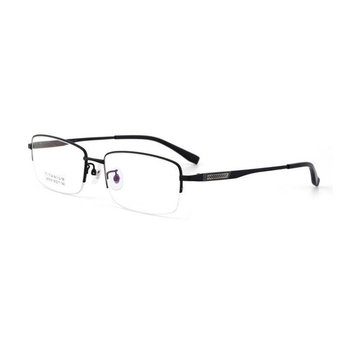 Hotochki Men's Titanium Memory Alloy Eyeglasses Lr7818 Full Rim Hotochki black