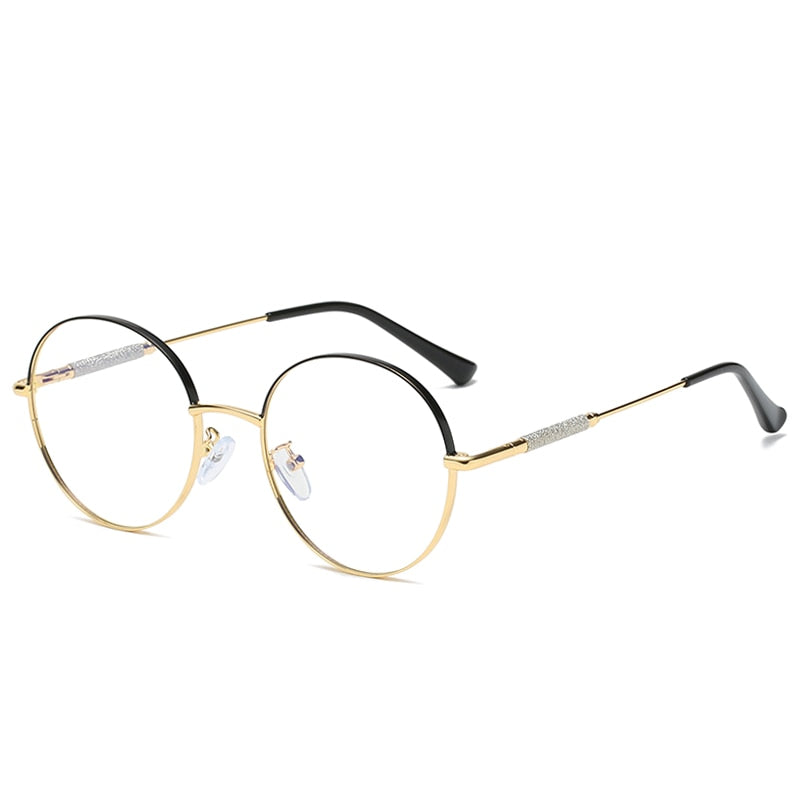 Hotony Women's Full Rim Round Alloy Frame Eyeglasses 95818 Full Rim Hotony