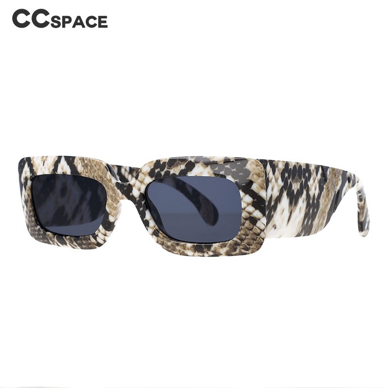 CCspace Women's Full Rim Rectangle Resin Snake Skin Python Frame Sunglasses 53026 Sunglasses CCspace Sunglasses