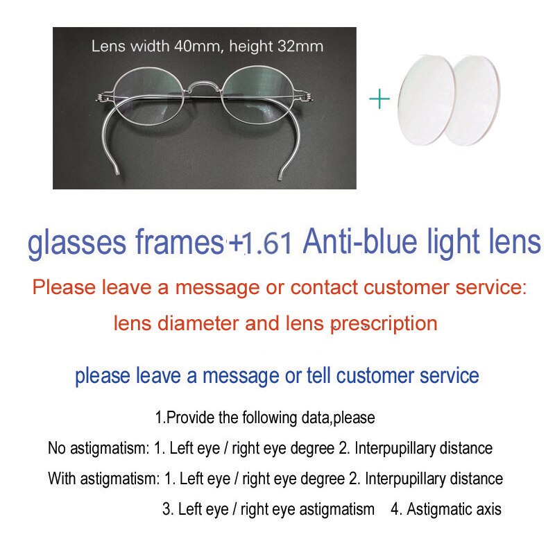 Yujo Unisex Full Rim Eyeglasses Oval Stainless Steel Y011 Full Rim Yujo Anti blue light China