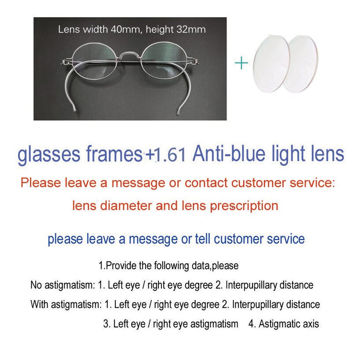 Yujo Unisex Full Rim Eyeglasses Oval Stainless Steel Y011 Full Rim Yujo Anti blue light China