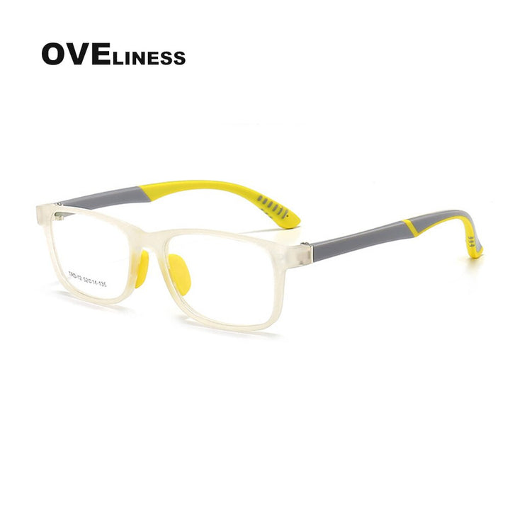 Oveliness Unisex Children's Full Rim Square Tr 90 Titanium Eyeglasses Oltrd12p Full Rim Oveliness clear