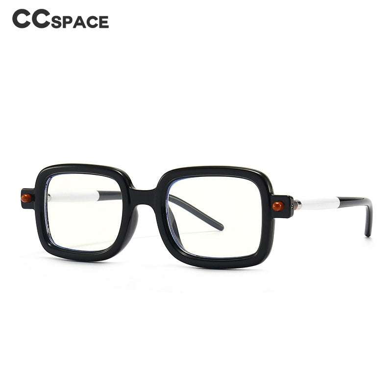 CCspace Unisex Full Rim Rectangle Resin Frame Eyeglasses 53979 Full Rim CCspace