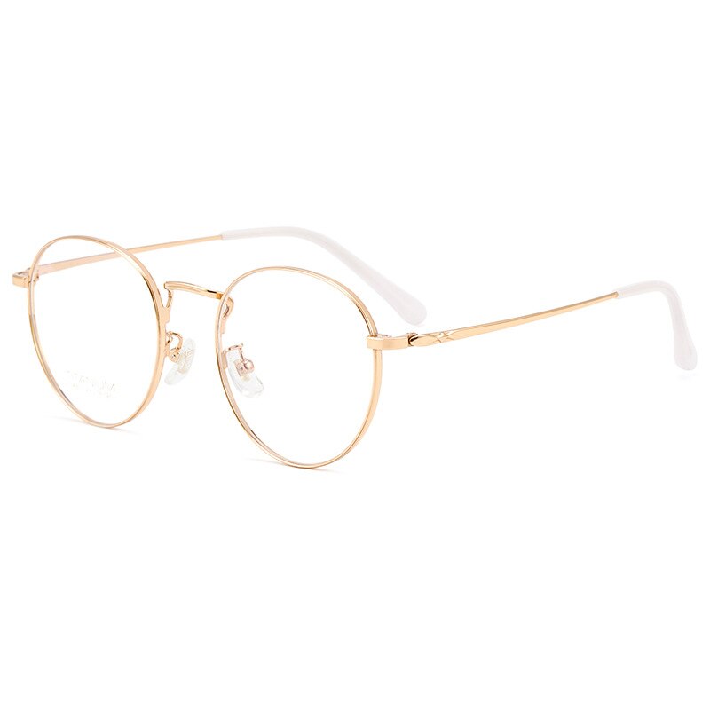 Yimaruili Unisex Full Rim Round Titanium Frame Eyeglasses CK803 Full Rim Yimaruili Eyeglasses Rose Gold