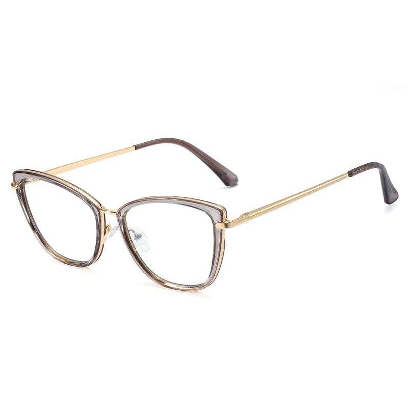 CCSpace Unisex Full Rim Cat Eye Tr 90 Titanium Frame Eyeglasses 48321 Full Rim CCspace 48321C6Grey