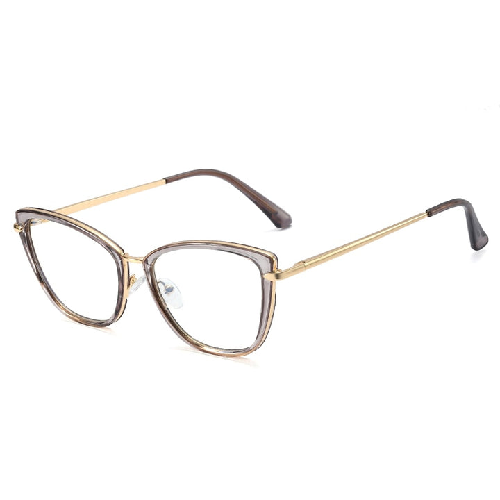 CCSpace Unisex Full Rim Cat Eye Tr 90 Titanium Frame Eyeglasses 48321 Full Rim CCspace 48321C6Grey
