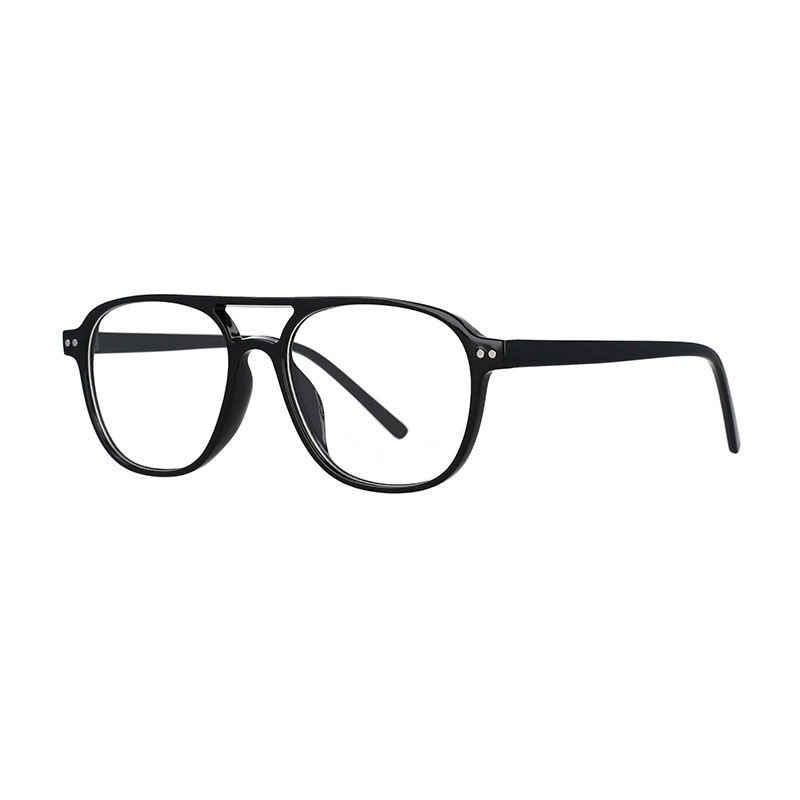 CCspace Unisex Full Rim Square Resin Double Bridge Frame Eyeglasses 53120 Full Rim CCspace Black