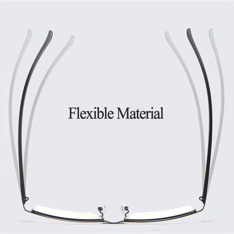 Hotochki Men's Semi Rim Rectangular Alloy Frame Eyeglasses 9102 Semi Rim Hotochki