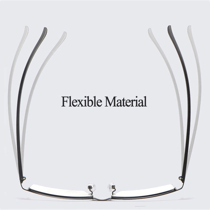 Hotochki Men's Semi Rim Rectangular Alloy Frame Eyeglasses 9102 Semi Rim Hotochki