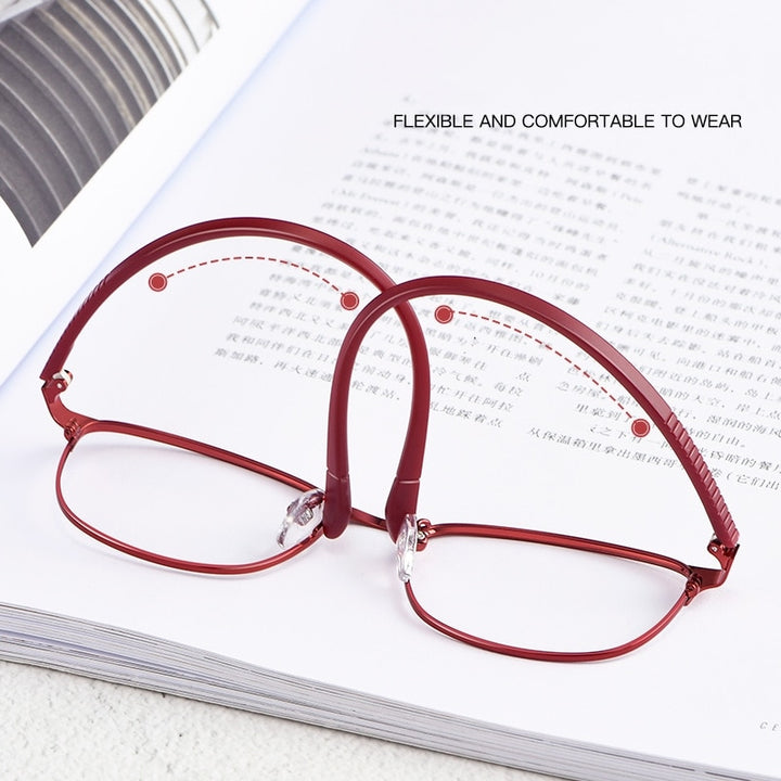 Yimaruili Women's Full Rim Alloy TR 90 Resin Frame Eyeglasses 3569 Full Rim Yimaruili Eyeglasses