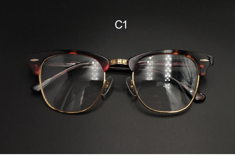 Yujo Unisex Full Rim Square Acetate Horn Eyeglasses 5154 Full Rim Yujo C1 China