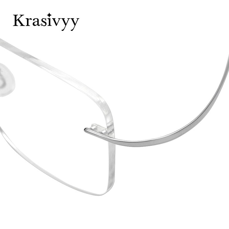 Krasivyy Unisex Rimless Square Screwless Titanium Eyeglasses Kr16016 Rimless Krasivyy