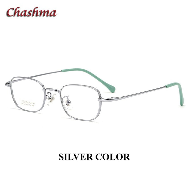 Chashma Ottica Unisex Full Rim Square Titanium Eyeglasses 835 Full Rim Chashma Ottica Silver