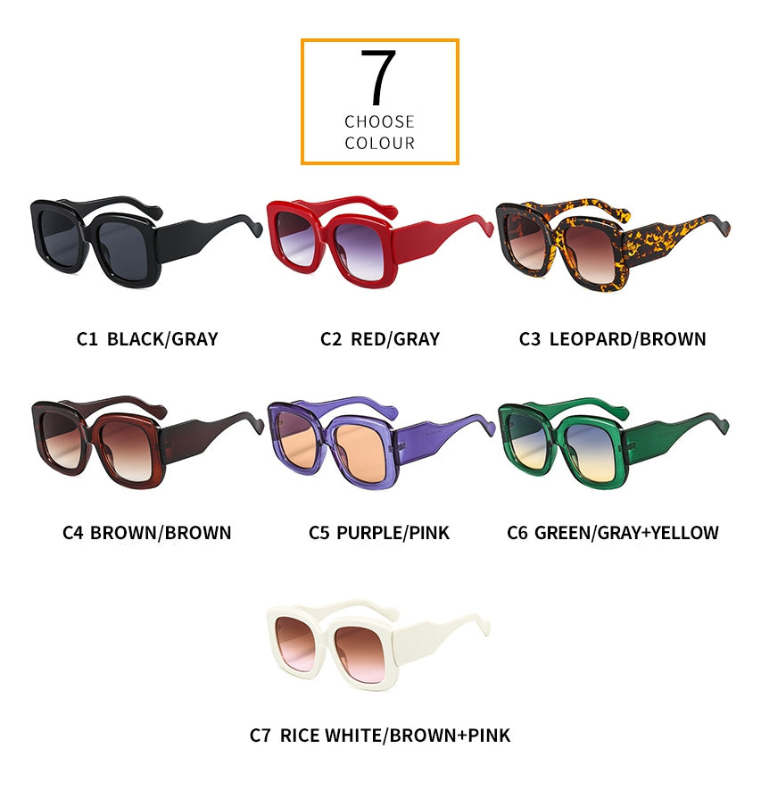 CCspace Women's Full Rim Oversized Square Resin Wide Leg Frame Sunglasses 46633 Sunglasses CCspace Sunglasses