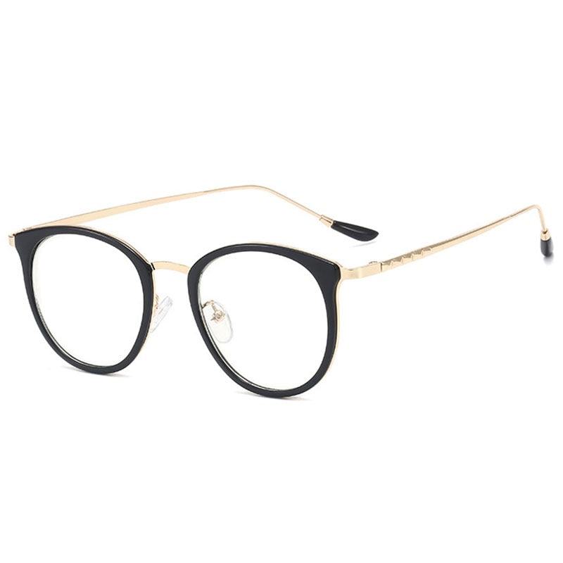 Hotony Unisex Full Rim Acetate Round Frame Eyeglasses 9237 Full Rim Hotony Preto