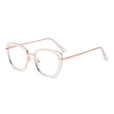 Ralferty Women's Eyeglasses Cat Eye Anti Blue Light TR90 D609 Full Rim Ralferty C4 Transparent