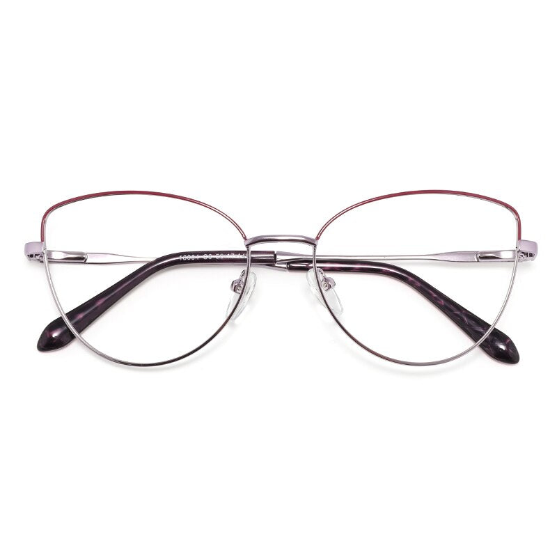 Laoyehui Women's Eyeglasses Cat Eye Alloy Frame 18004 Full Rim Laoyehui C6