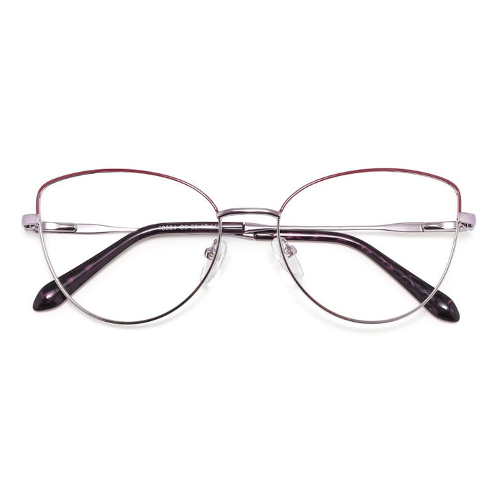 Laoyehui Women's Eyeglasses Cat Eye Alloy Frame 18004 Full Rim Laoyehui C6