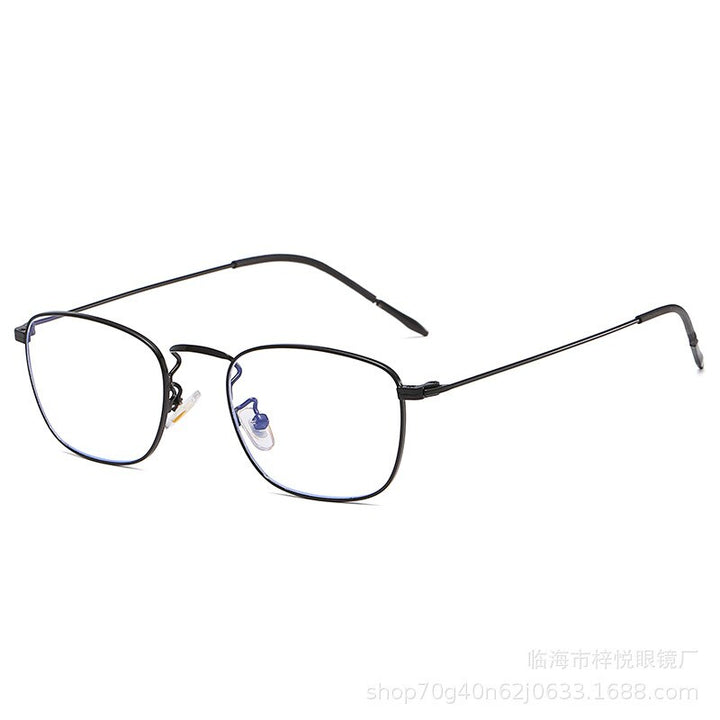 Hotony Unisex Full Rim Rectangle Alloy Eyeglasses Zy9951 Full Rim Hotony Black
