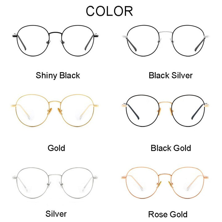 Handoer Unisex Full Rim Round Square Alloy Eyeglasses 9905 Full Rim Handoer
