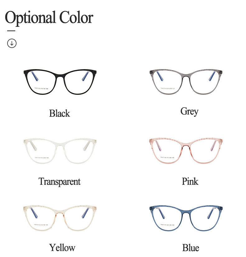 Hotony Women's Full Rim TR 90 Resin Round Cat Eye Frame Eyeglasses 7010 Full Rim Hotony