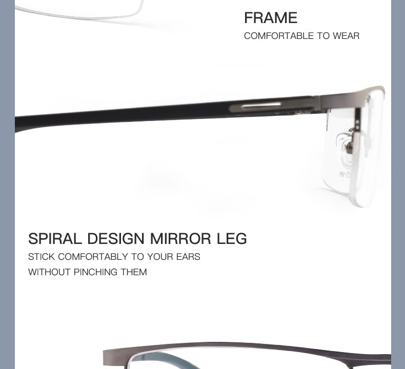 Hotochki Unisex Semi Rim Alloy Frame Eyeglasses P9001 Semi Rim Hotochki