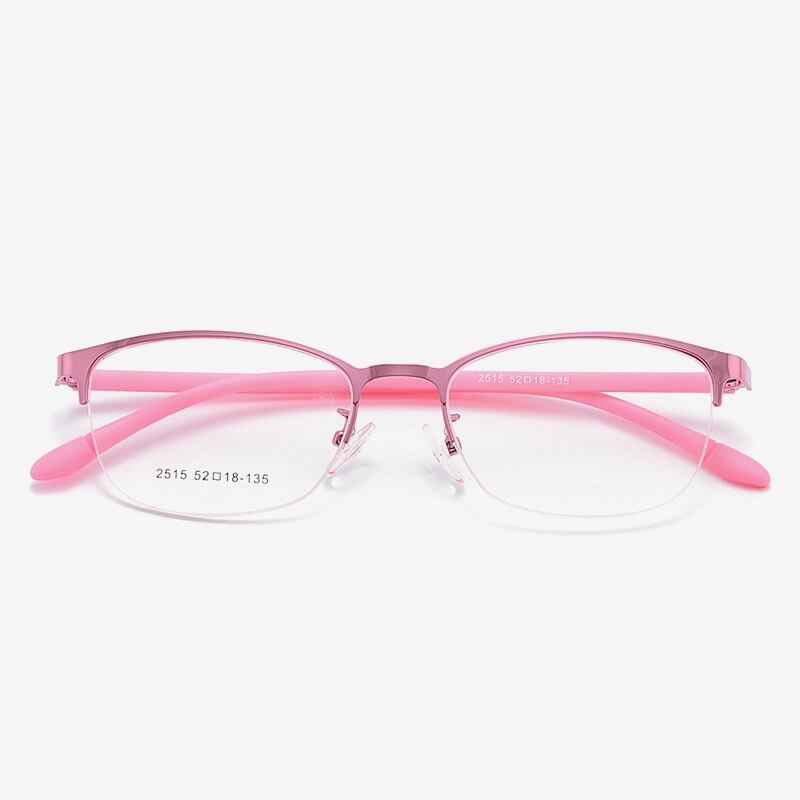 Women's Oval Optional Full/Semi Rim Titanium Alloy Eyeglasses My2515 2516 Semi Rim Bclear
