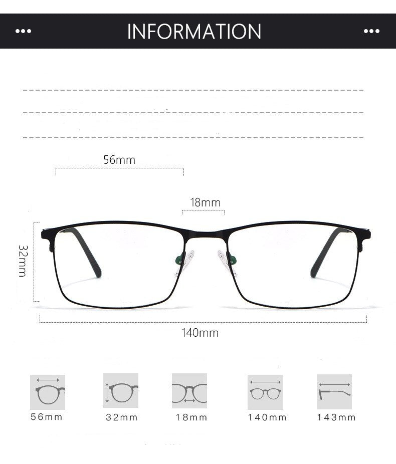 Yimaruili Men's Full Rim Alloy Frame Eyeglasses P9847 Full Rim Yimaruili Eyeglasses