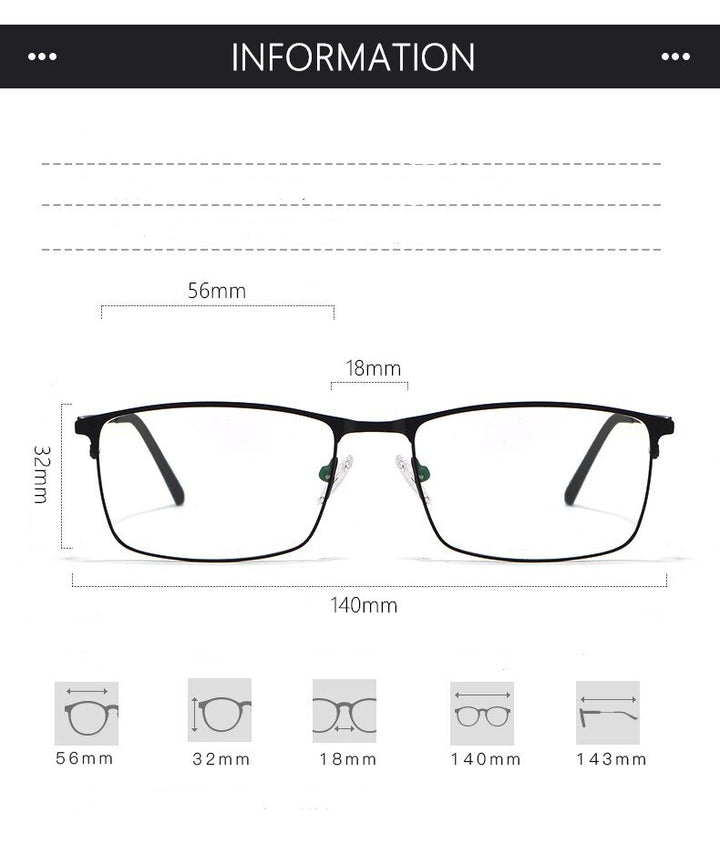 Yimaruili Men's Full Rim Alloy Frame Eyeglasses P9847 Full Rim Yimaruili Eyeglasses