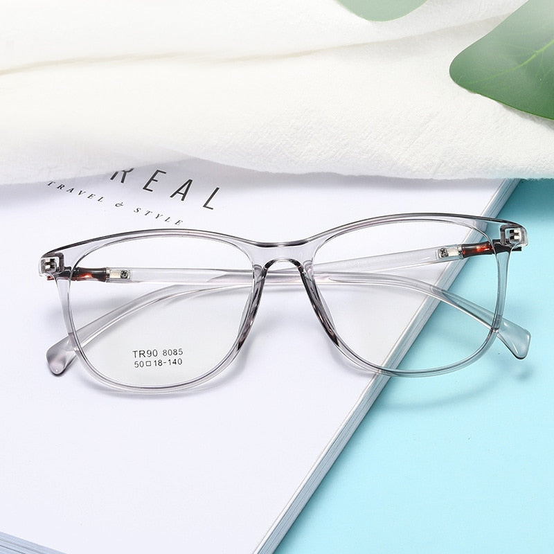 Reven Jate Unisex Full Rim Square Tr 90 Eyeglasses 8085 Full Rim Reven Jate